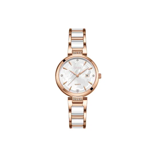 CILOA Кварцевый механизм керамический ремешок женские часы белый циферблат