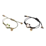 Милый браслет с кошкой (зеленый + черный)