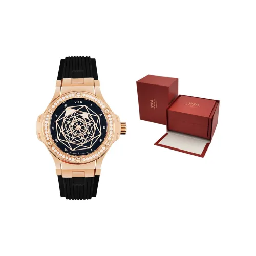 VIXA Da Vinci Collection Автоматический Механический Механизм Женские Часы Черный Циферблат Нержавеющая Сталь Корпус Резиновый Ремешок