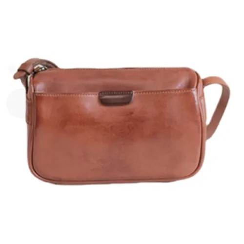 TTaG．baG Первый слой Растительное дубление Коровья кожа Сумка на плечо Женская Каштановый Винтажный черный