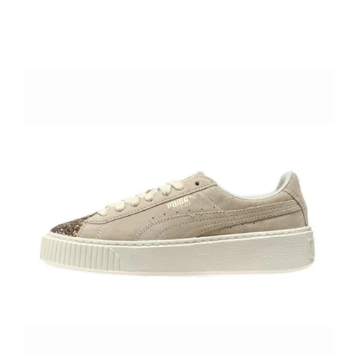 PUMA Suede Series Платформа Crushed Low Топ Кроссовки для скейтбординга Унисекс Ослепительный цвет