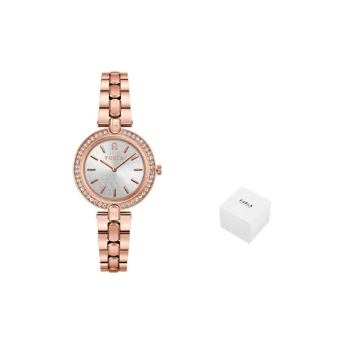 Furla Женские часы Кварцевый механизм Ремешок из нержавеющей стали 34 мм Серебристый циферблат