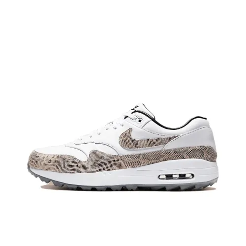Nike Air Max 1 Амортизация Износостойкие Низкие Кроссовки для Бега Унисекс Белые