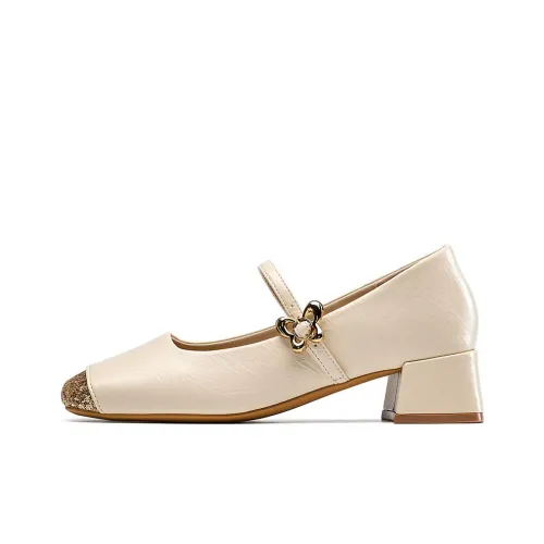 EBLAN Mary Jane Shoes Женские Бежевые
