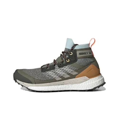 adidas Terrex FREE HIKER Амортизаторы Shock противоскользящие MID топ альпинистская обувь женские зеленый коричневый