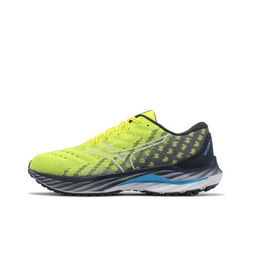 Mizuno Wave Inspire 19 Амортизация Износостойкий Низкий Топ Беговые кроссовки Мужской Желтый