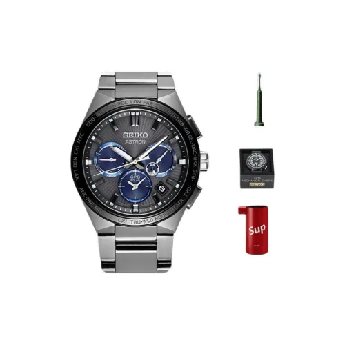 Коллекция SEIKO ASTRON Солнечный Кварцевый Механизм Титан Ремешок Часы Мужские Черный Циферблат