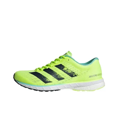 Adidas Adizero Bekoji Slip-resistant Abrasion-resistant Low Top Marathon Беговые кроссовки Мужские Желтые