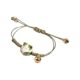 Милый браслет с кошкой (зеленый)