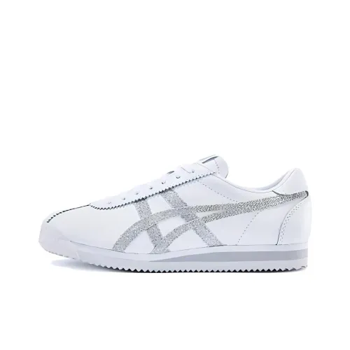 Onitsuka Tiger CORSAIR Амортизаторы Shock Absorbers Противоскользящие Устойчивые к истиранию Низкий Топ Повседневная обувь Женская Белая Блестящая Розовая