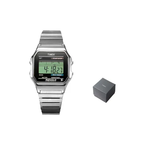 TIMEX Наручные часы Электронный механизм Нержавеющая сталь Ремешок 34 мм Черный циферблат Унисекс