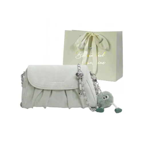 JIANGLIDA ПУ (полиуретан) Сумка через плечо Женская Зеленая Экрю Серебряная