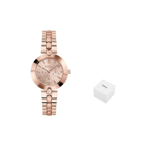 Furla HERITAGE Series Наручные часы Кварцевый механизм Ремешок из нержавеющей стали Розовое золото Циферблат часов Женские часы