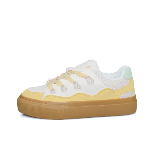 B10CROWN Slip-resistant Lightweight And Breathable Low-Top Skateboarding Shoes Women's Milk Tea B10CROWN Противоскользящие Легкие И Дышащие Низкие Кроссовки для Скейтбординга Женские Молочно-чайные