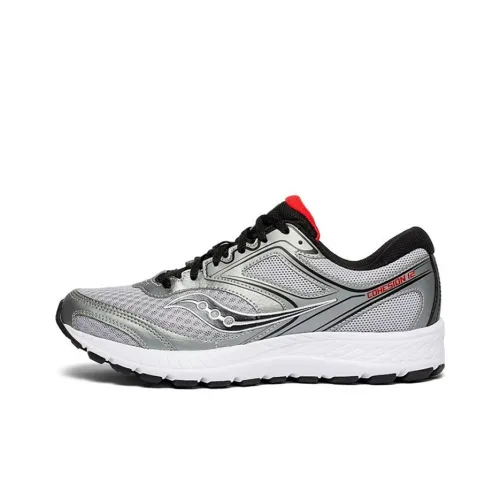 Saucony Cohesion 12 Амортизация Легкий Низкий Топ Беговые кроссовки Мужские Серебряный Красный