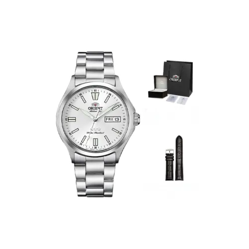 ORIENT Три поколения Air Cushion Механический механизм Нержавеющая сталь Ремешок Часы Мужские часы Серебристый циферблат