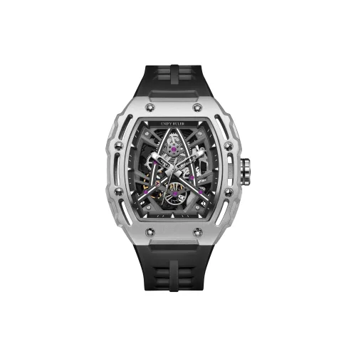 Respect The Time Механическое устройство силиконовый ремешок часы для мужчин черный циферблат