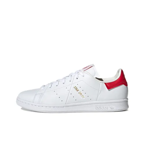Adidas Originals Stan Smith Slip Resistant Abrasion Resistant Низкие Кроссовки для скейтбординга Унисекс Белый Красный