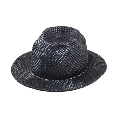 CA4LA Sisal Paper Polyester Polyurethane Bucket Hats Men's Black