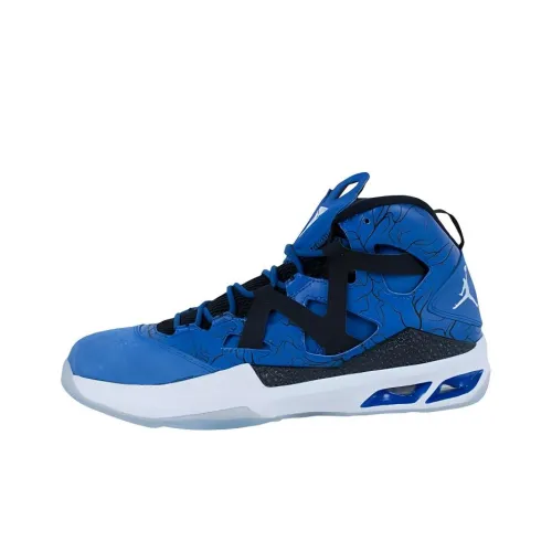 Jordan Melo M9 Амортизация Износостойкие Высокие Баскетбольные Кроссовки Мужские Синий Черный