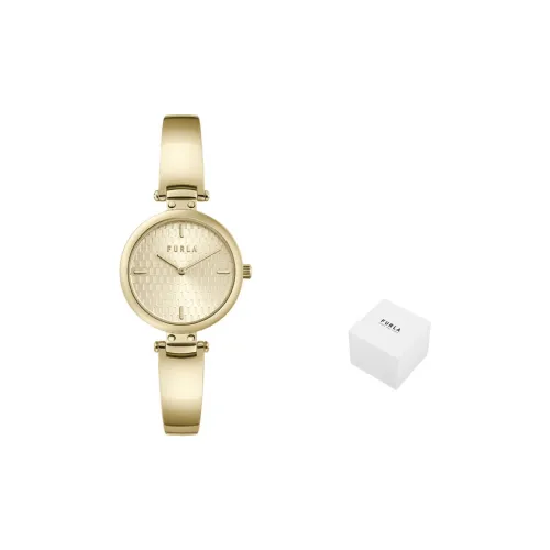 Furla GLAMOUR CHIC Collection Женские часы Кварцевый механизм Ремешок из нержавеющей стали 32 мм Золотистый циферблат