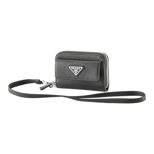 PRADA Мужской кожаный кошелек Coin черный