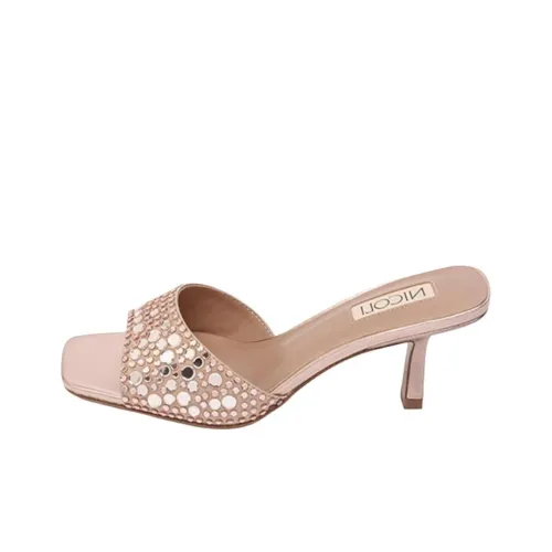 NICOLI Слипоны 7 см Женские Розовые
