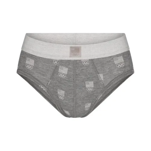 SKIMS USA Олимпийский Команда Co Branded 1 шт Вереск GREY/Каменный серый Мужские трусики-бикини