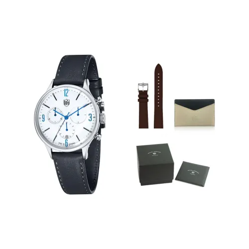 DUFA Van Der Roos Chronograph Collection Кварцевый механизм Унисекс Часы Белый циферблат Корпус из нержавеющей стали