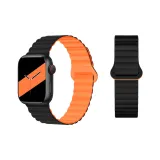 Силиконовый ремешок - черный и апельсиновый