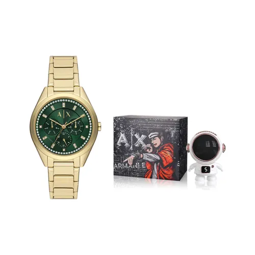 ARMANI EXCHANGEAE Кварцевые часы механизм ремешок из нержавеющей стали зеленый циферблат женские часы