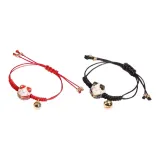 Милый браслет с кошкой (красный + черный)