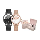 Sunset Парные часы - утонченный стиль, сетка, полоска