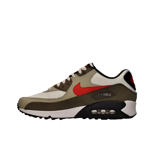 Nike Air Max 90 Амортизация Низкий Топ Беговые Кроссовки Мужские Коричневый Красный