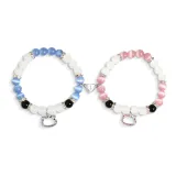 Пара браслетов с магнитным захватом в форме сердца [Розовый + Синий]