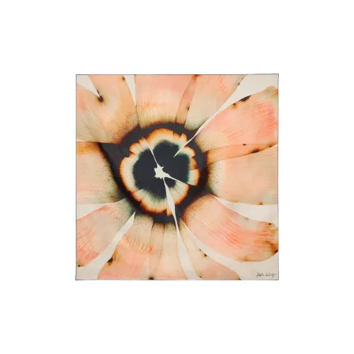 COS Тутовый шелк Шарфы Женские Кремовый Оранжевый С принтом