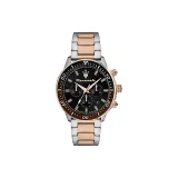 Чёрный циферблат, золотой ремешок, модель R8873640009