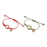 Милый браслет с кошкой (красный + зеленый)