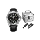 [Ремень Версия] Естественный Черный Циферблат-Зеленый Свет