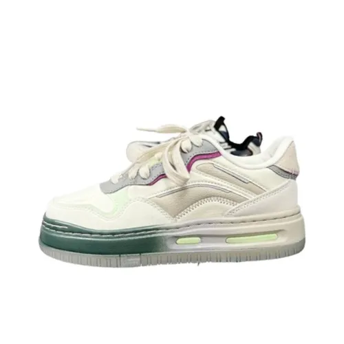 LINING Future C1 Противоскользящие Устойчивые к износу Низкие Кроссовки для скейтбординга Женские Белые Серые Зеленые