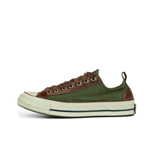 Converse 1970s Space Vintage Chuck Low Top Canvas Shoes Unisex Green Brown