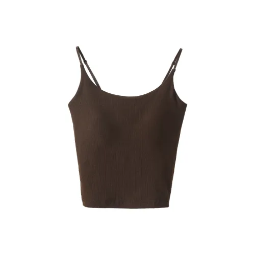 Akasugu Топ на бретелях Женские Элегантность Кофе