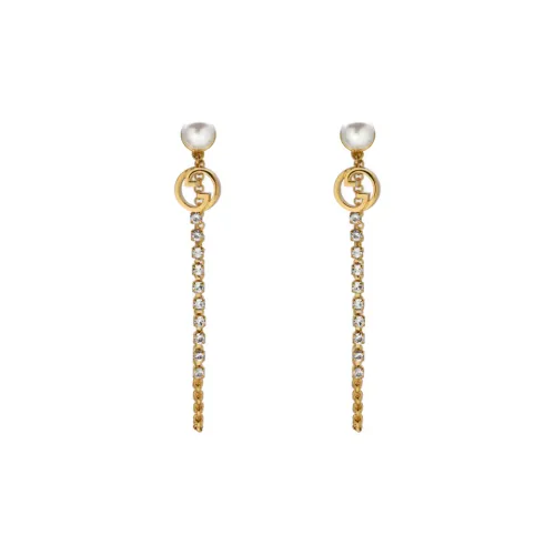 GUCCI Металл Pearl Drop Earrings Женские Gold
