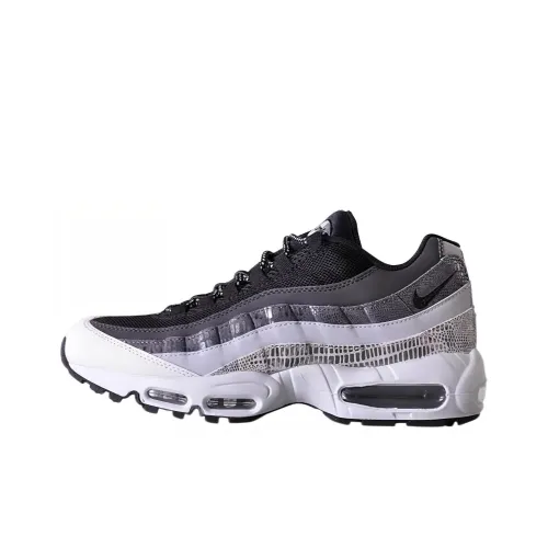 Nike Air Max 95 Амортизация Износостойкий Низкий Топ Беговые кроссовки Унисекс Белый Серый
