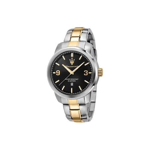 Maserati Мужские часы Кварцевый механизм Стальной ремешок Черный циферблат