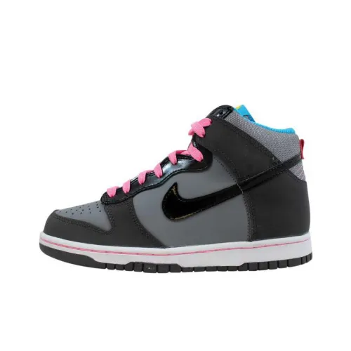 Nike Dunk High Slip-Resistant Легкий Поддержка Высокий Топ Скейтбординг Кроссовки Женские Черный Серый