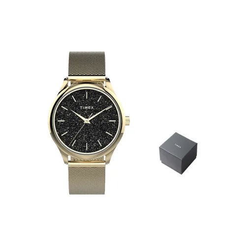 TIMEX TREND Collection Женские часы Кварцевый механизм Ремешок из нержавеющей стали 32 мм Черный циферблат