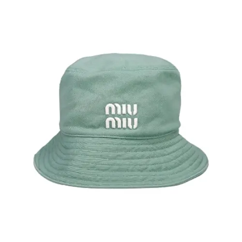 MIU MIU Cotton Bucket Hats Унисекс Зеленый