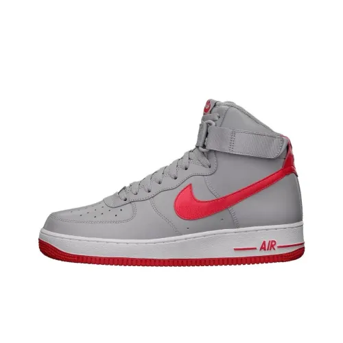 Nike Air Force 1 07 Амортизация Износостойкие Высокие Кроссовки для скейтбординга Мужские Серый Красный