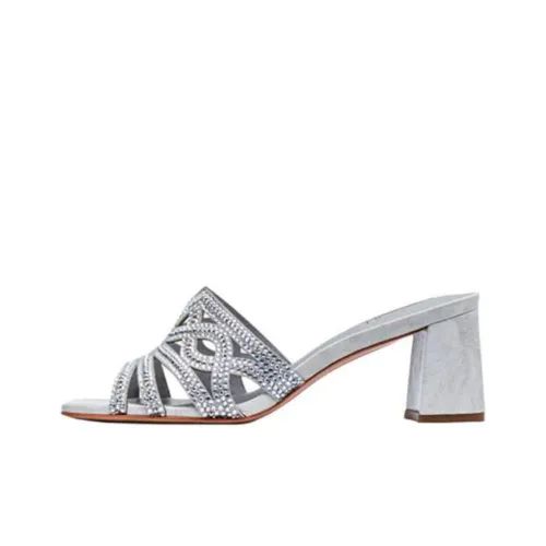 NICOLI Слипоны 7 см Женские Серебряные